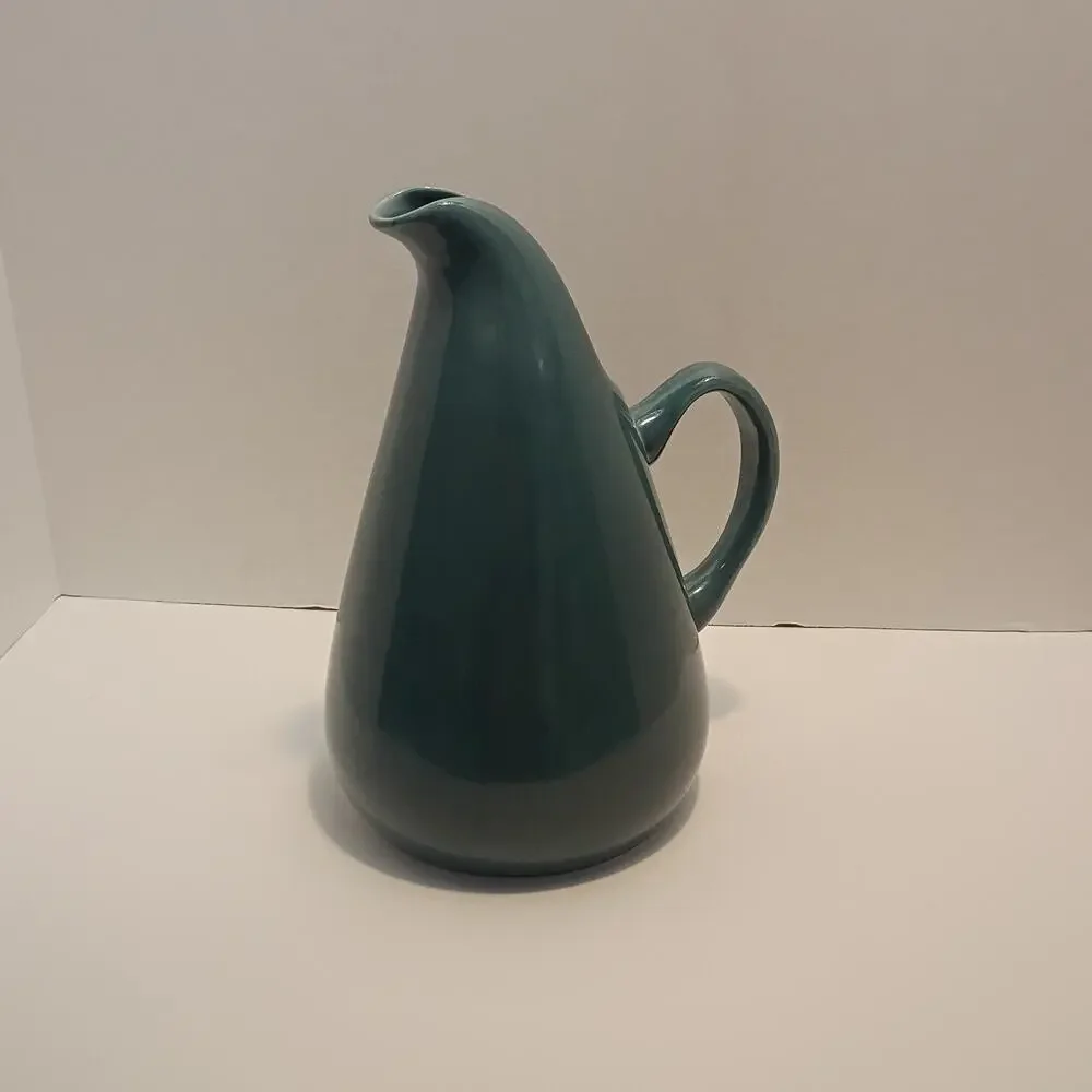 VTG Russel Wright Steubenville American MCM Water Pitcher Seafoam Blue 10.5